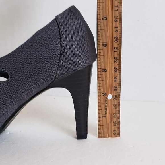 Vintage ANN MARINO Bow Pumps Cutout Perforated Shoes Heels Gray grey - Picture 14 of 14